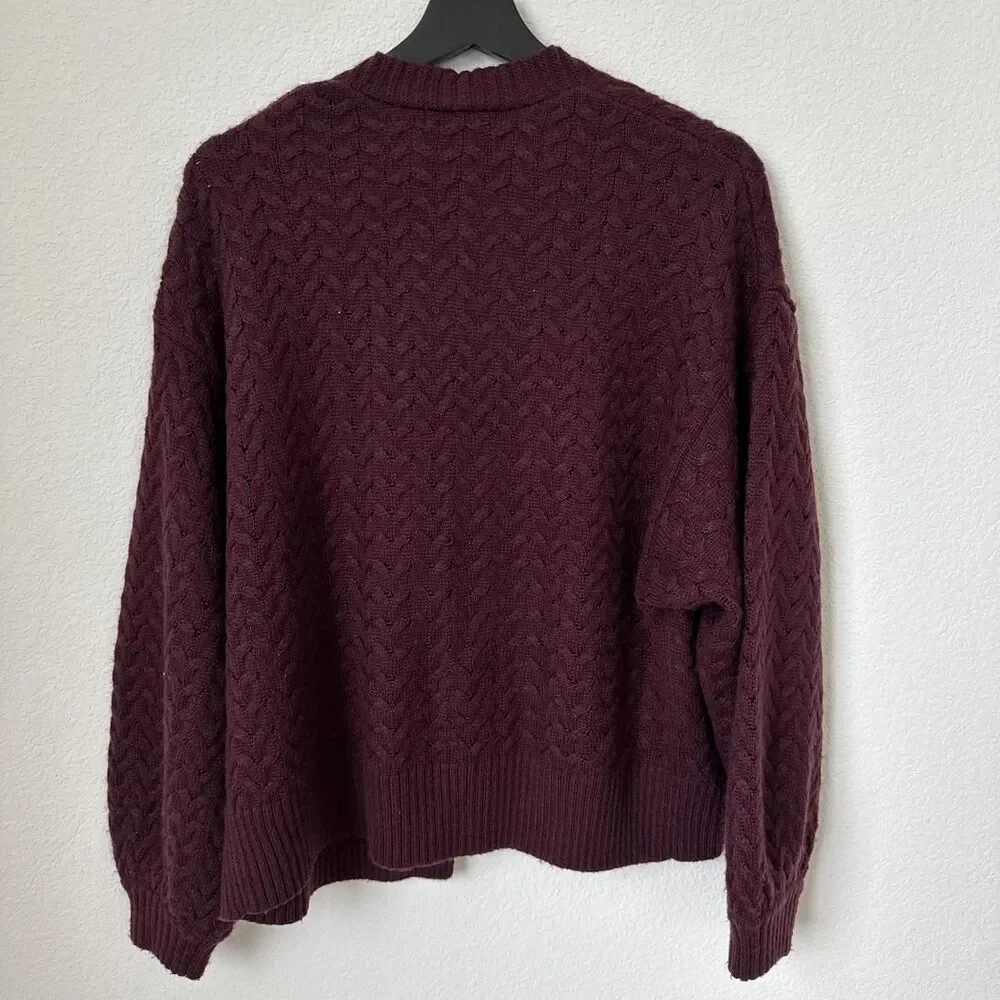 Kylie & Kendall Women's Chunky Knitted Burgundy and Purple Cardigan, OS